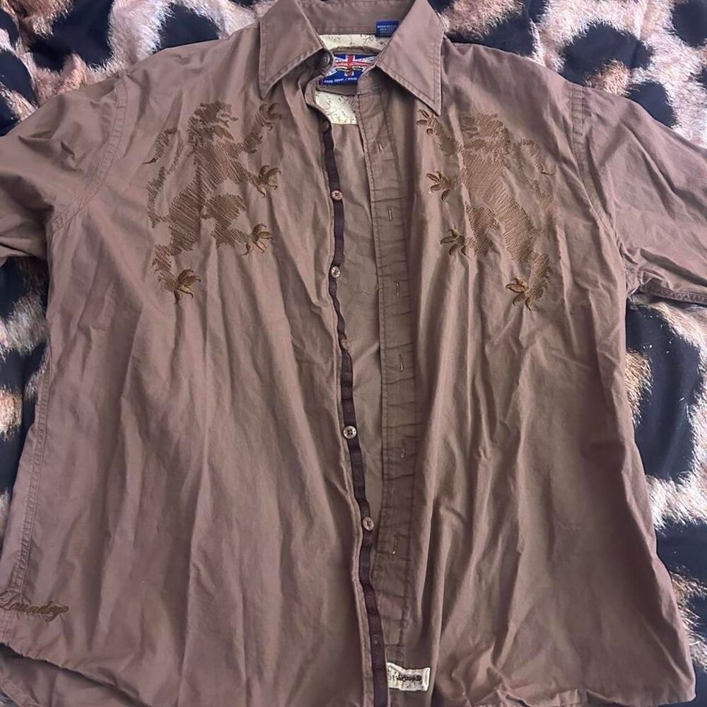 English-laundry Men's Brown Shirt